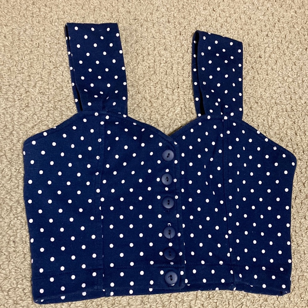 80’s cropped polka dot top